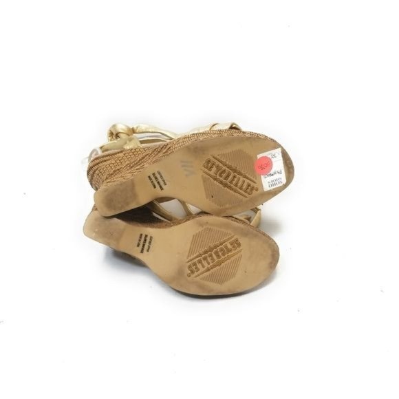 Seychelles Flamenco Lace Up Metallic Gold Wedge Cork Sandals Ankle Tie Size 6 - Picture 7 of 7
